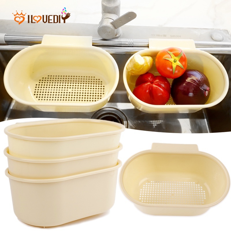 Rổ Rửa Rau Củ/ Rau Củ Thiết Kế Thoát Nước Có Thể Treo Tiện Dụng Cho Nhà Bếp