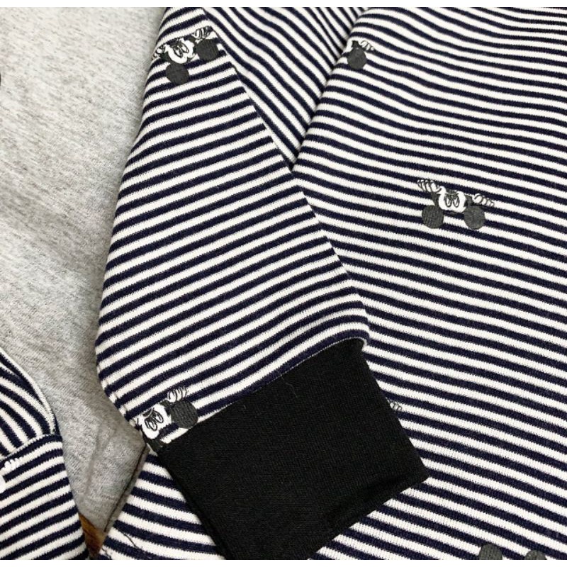 Set 2 bộ cotton mickey kẻ ngang cho bé dư xịn