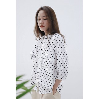 Chicka Chicka - Áo kiểu Peter pan collar shirt - Chấm bi