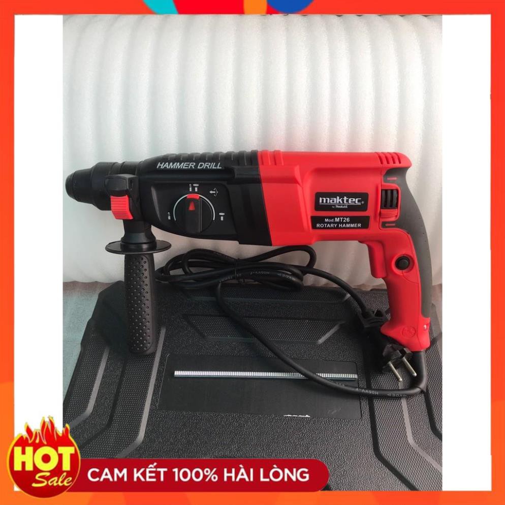 Máy khoan Maktec 2-26 - 3 chức năng: Khoan, đục, búa, 100% dây đồng, Hàng thợ điện nước chuyên dùng khoan bê tông