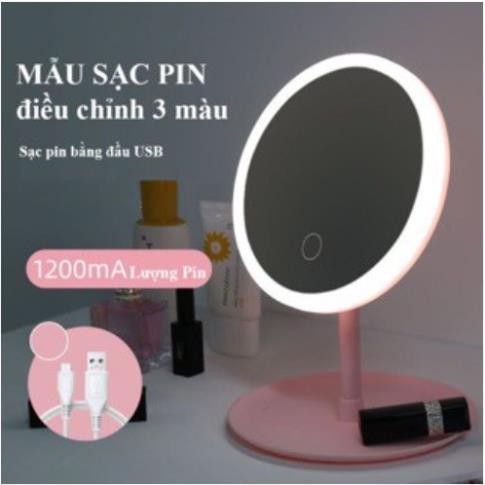 Gương trang điểm có đèn LED (3 màu)