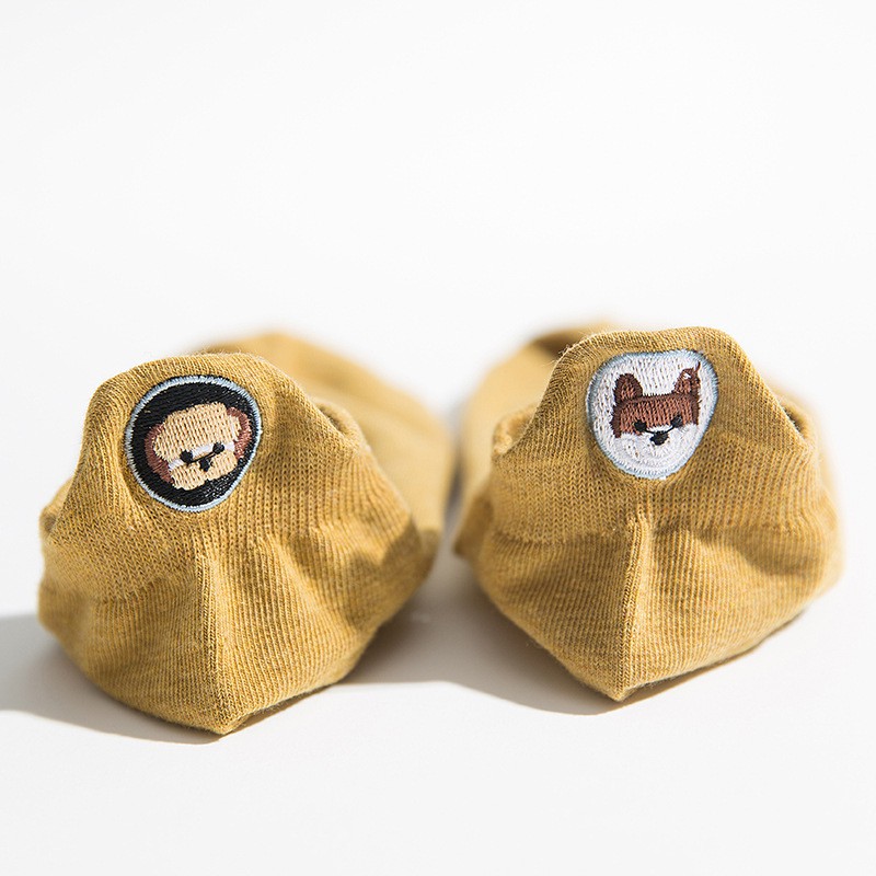 Đôi Vớ Cotton Thêu Hình Động Vật Dễ Thương Cho Nữ