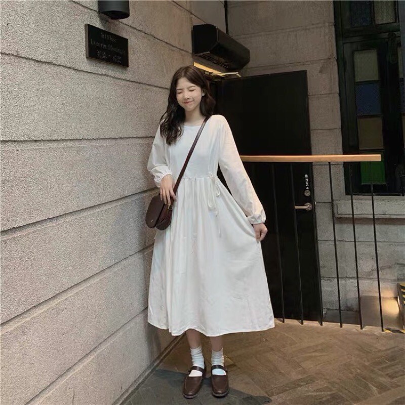 [ORDER] Váy trắng dáng dài rút eo siêu xinh