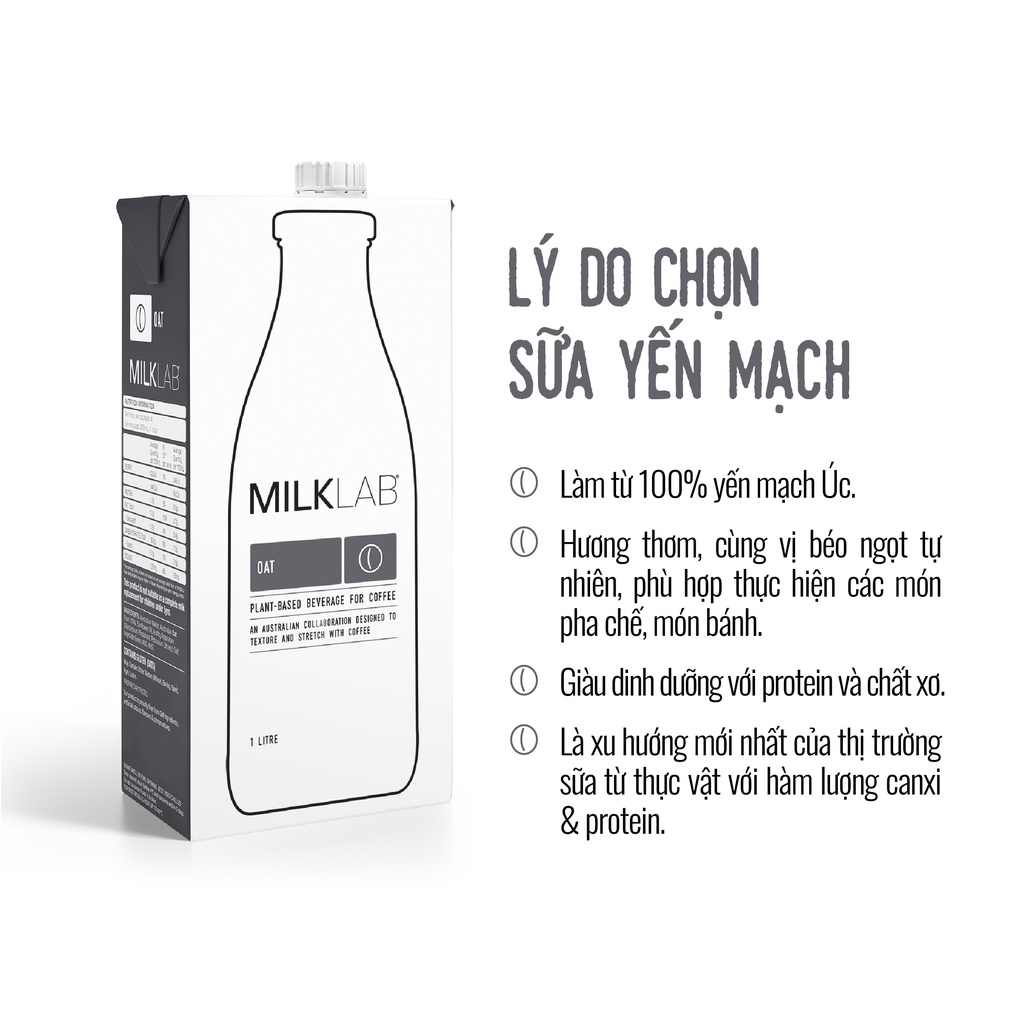 Sữa hạt yến mạch cao cấp ít đường milklab yến mạch từ úc thùng 8 hộp 1 lít - ảnh sản phẩm 4