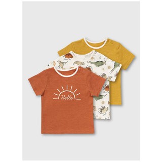 Set 3 áo thun cam - khủng long - vàng TU sale