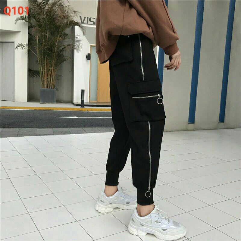 &lt; FREESHIP &gt; Quần jogger kaki phối khóa hàng y hình (ko giống hoàn tiền)