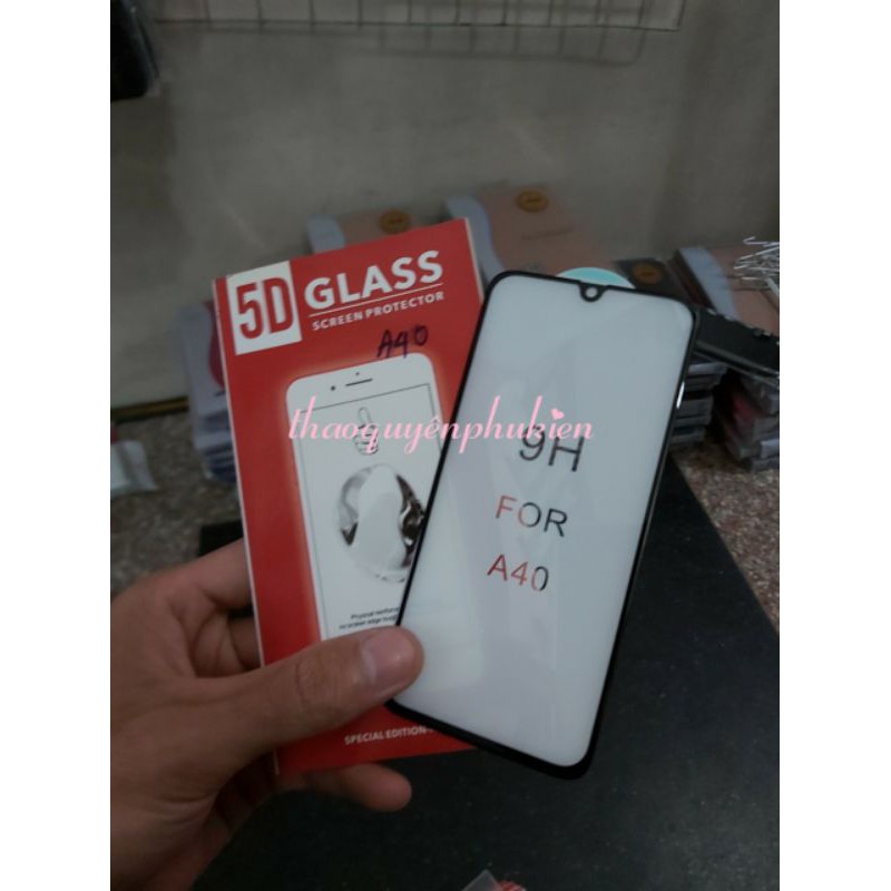 Kính cường lực 5D xịn cho samsung A40 Full keo màn hình, full viền siêu đẹp