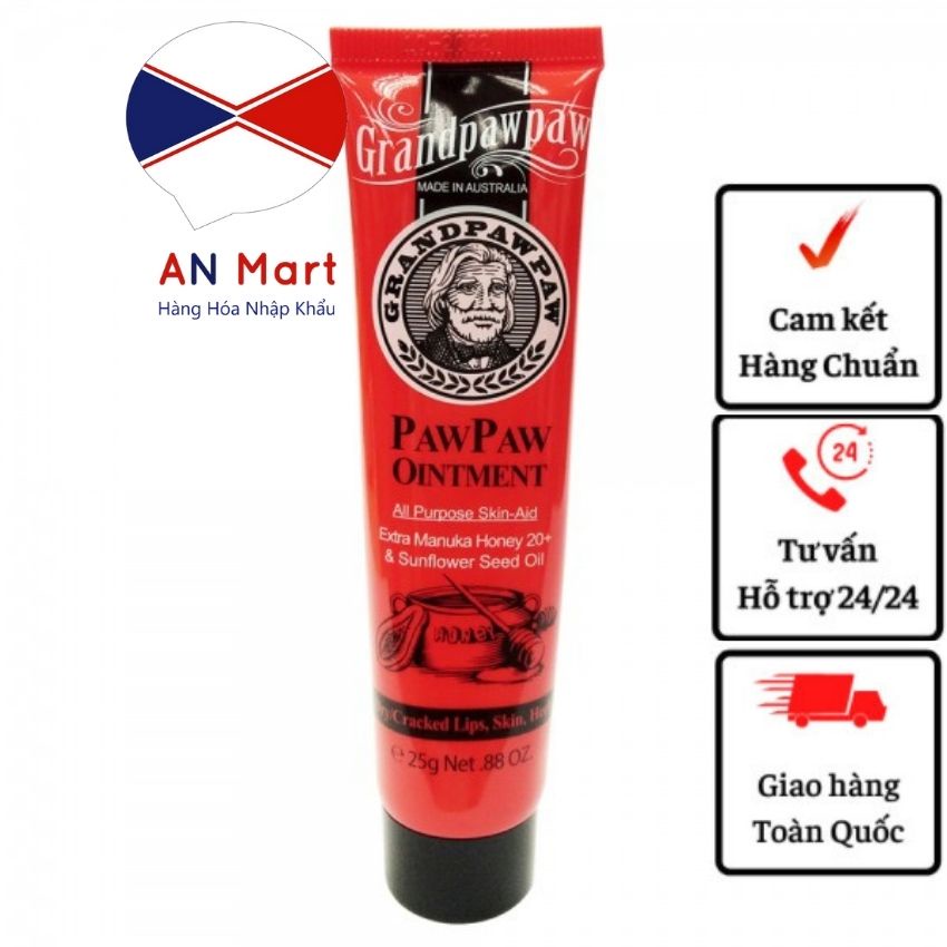 Kem Đa Năng Lucas Papaw Ointment 25g Mềm Da, Dưỡng Ẩm Da, Chống Nứt Nẻ Môi...Nhập Khẩu Úc