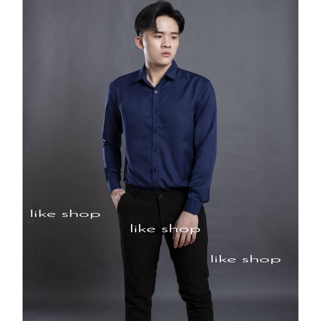 ÁO SƠ MI NAM TRƠN DÀI TAY THỜI TRANG HÀN QUỐC CAO CẤP | BigBuy360 - bigbuy360.vn