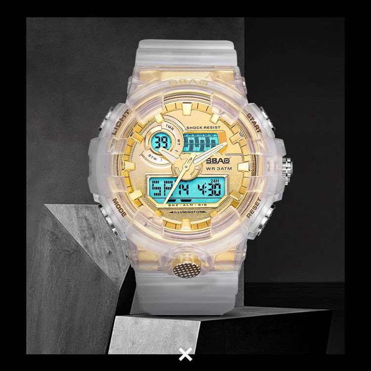 Đồng Hồ Nữ SBAO S8029-1 USA Sports - 2 Máy Kim và Điện Tử Mạnh Mẽ Dây Silicone Bền C | BigBuy360 - bigbuy360.vn