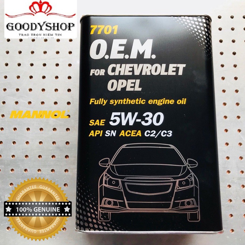 Nhớt MANNOL 5W-30 SN/SM/CF O.E.M Cho Xe Chevrolet, Opel 7701 – 4L Hàng Đức Cao Cấp GOODYSHOP