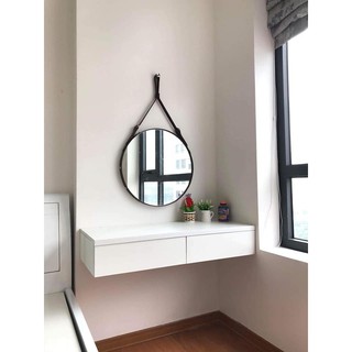 gương decor da bò