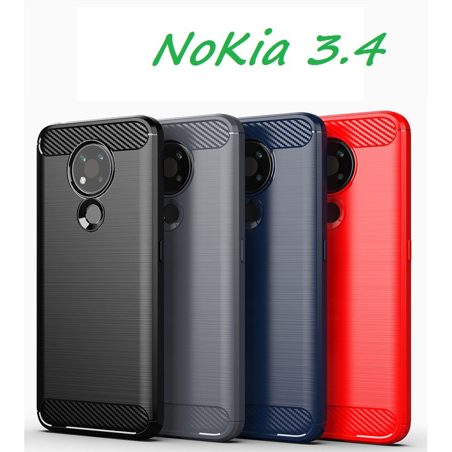 Ốp lưng Nokia 3.4 - Ốp lưng chống sốc phay xước vân cacbon, chống mồ hôi, chống xước