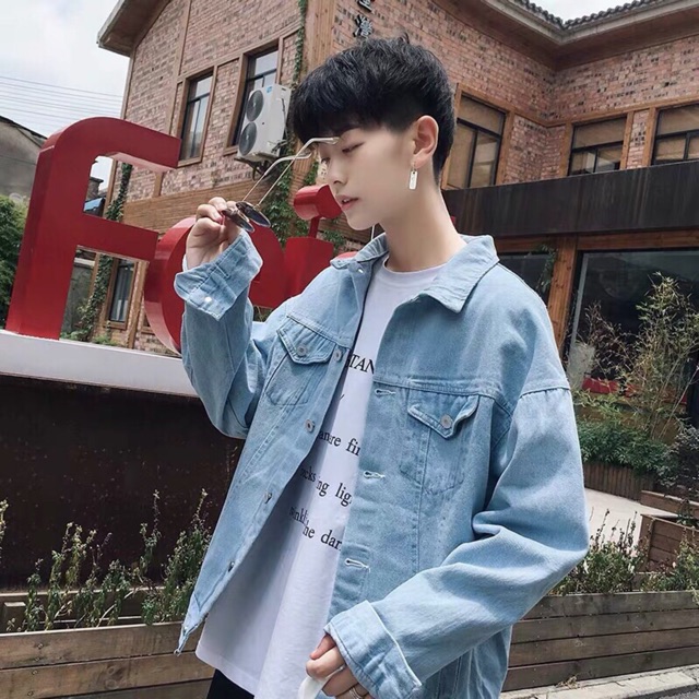 Áo khoác jean xanh