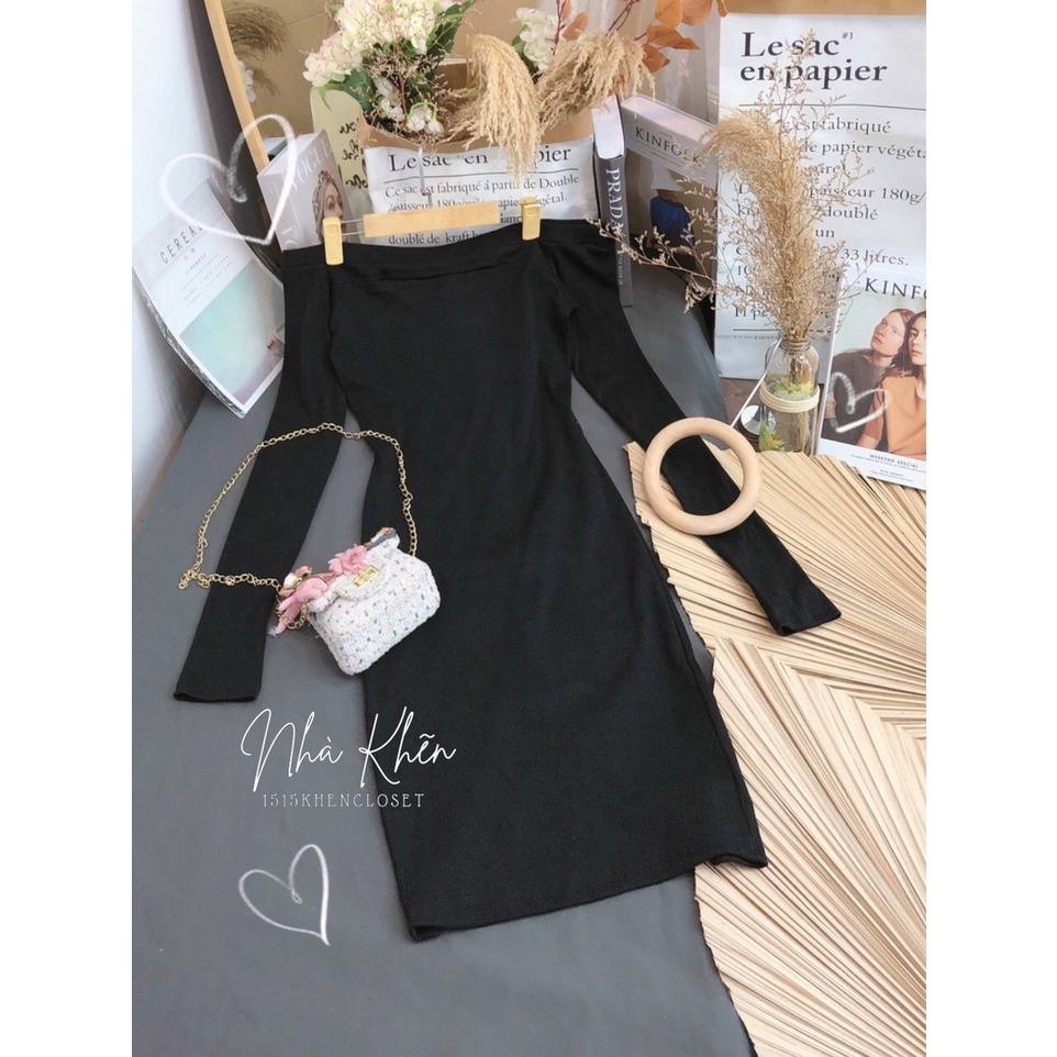 Đầm body đen khoét ngực 🖤