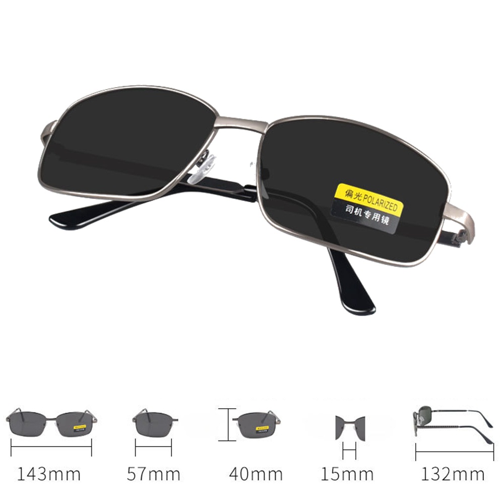 Kính Mát Phân Cực Tròng Vuông Chống Lóa Thời Trang Cho Nam Và Nữ