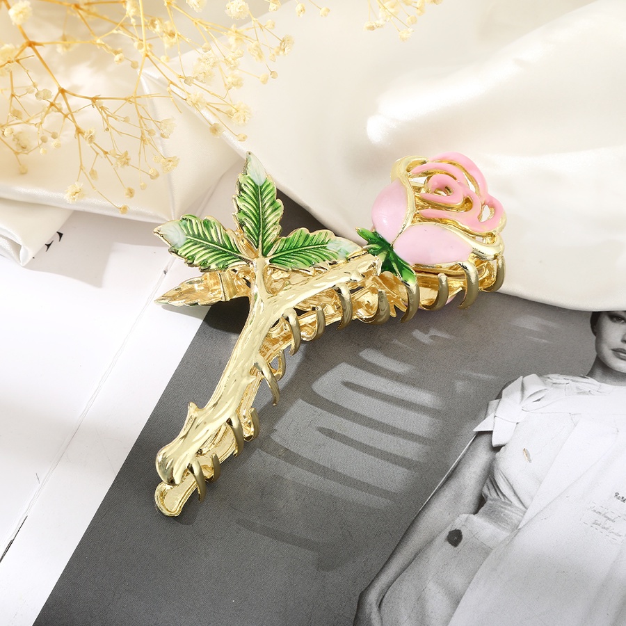 Kẹp Tóc Hoa Hồng Đính Đá Và Ngọc Trai Nhân Tạo Thời Trang