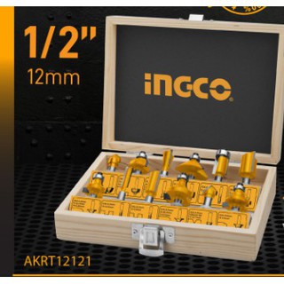 Bộ 12 mũi phay gỗ 12,7mm ingco akrt12121