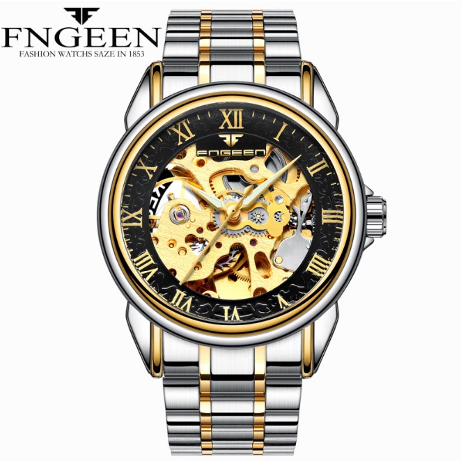 Đồng Hồ Cơ Nam Tự Động AUTOMATIC Chính Hãng FNGEEN Dây Kim Loại Cao Cấp Kiểu Dáng Thời Trang, Bảo Hành 12 Tháng