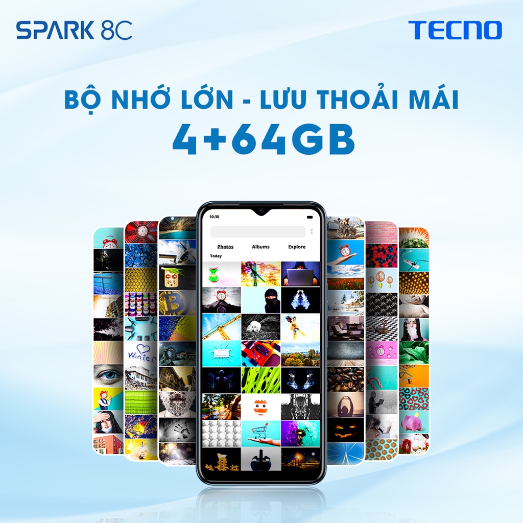 Điện thoại TECNO Spark 8C (4GB/64GB) - RAM tùy biến mở rộng tới 7GB | 5000 mAh| 6.6" HD+