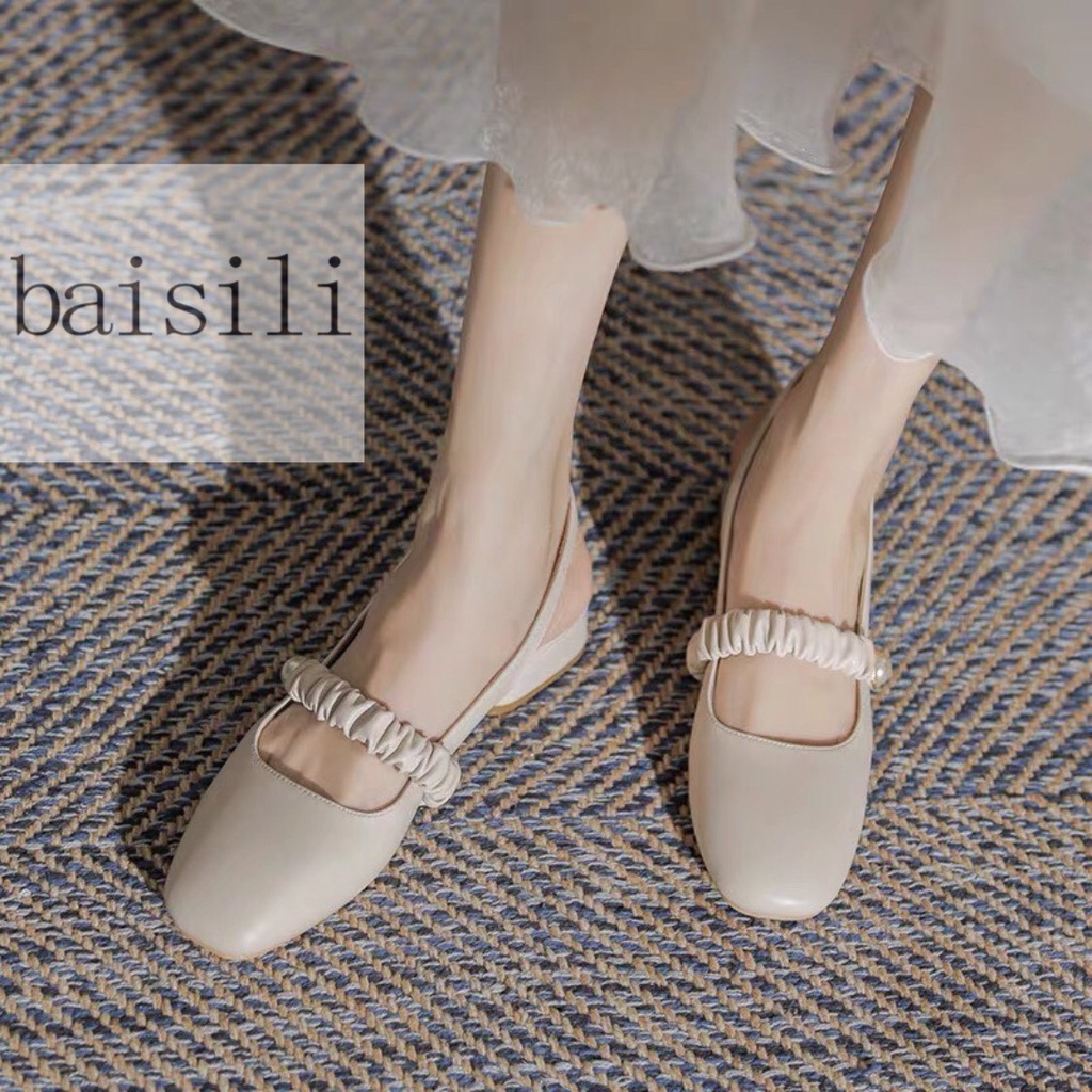 SỤC NỮ BAISILI - GIÀY THỜI TRANG BÍT MŨI HỞ HẬU - SANDAL NỮ MŨI TRÒN 3 PHÂN BG211125