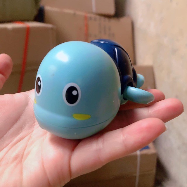 Đồ chơi nhà tắm - Rùa vặn cót biết bơi vui nhộn, dễ thương, nhựa nguyên sinh an toàn