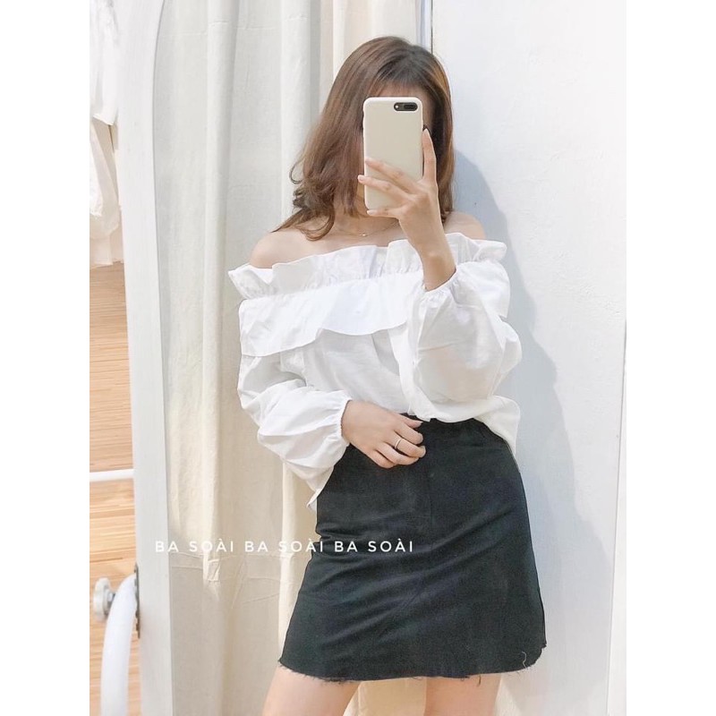 Set Áo - váy trễ vai chất đũi siêu xinh