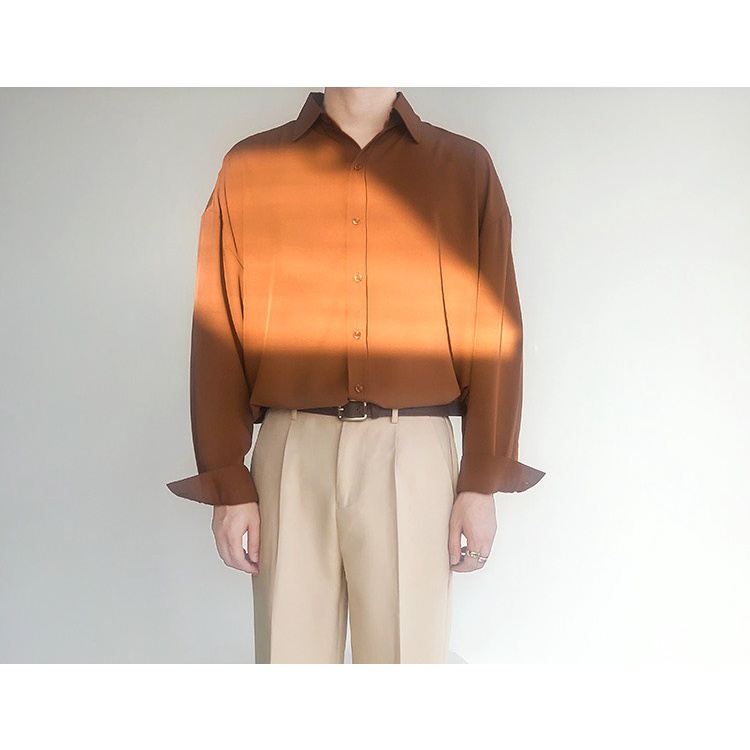Áo sơ mi dài tay basic nam nữ unisex form rộng cực đẹp, chất vải đũi trơn Hàn cao cấp mịn chống nhăn, mặc 4 mùa