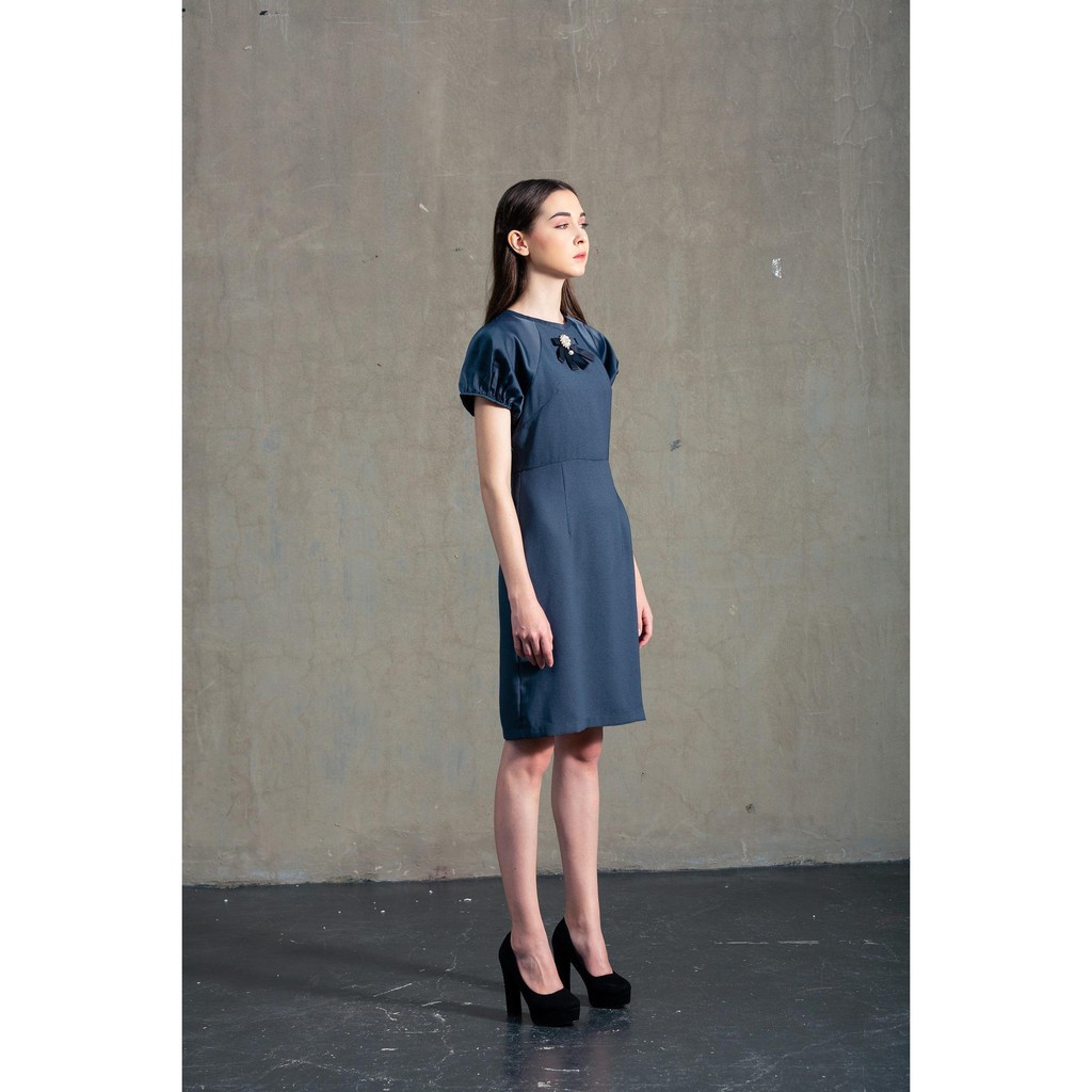 [Mã FAMALLT5 giảm 15% đơn 150k] Đầm dự tiệc nữ Callia Helen tay bồng (Xám/ Nâu) | BigBuy360 - bigbuy360.vn