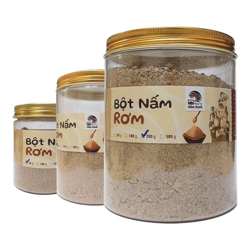 Bột Nấm Rơm Xay 50gr 100gr 200gr Nêm Vị Ngọt Thanh Bổ Dưỡng Cho Món Ăn - Nông Trại Nấm Xanh