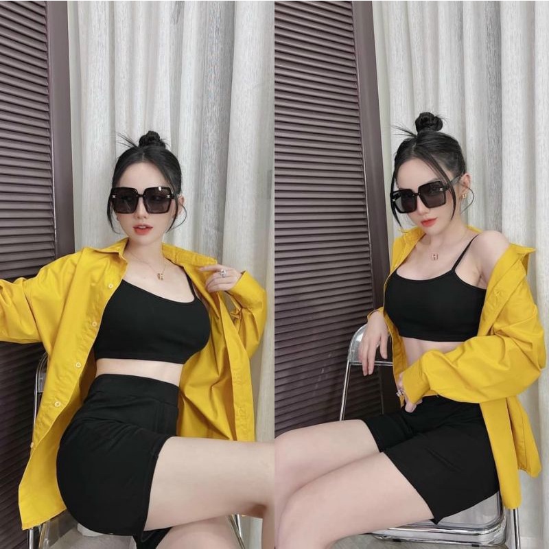 Áo sơ mi phôm rộng Full màu vải Kate mịn đẹp ❤