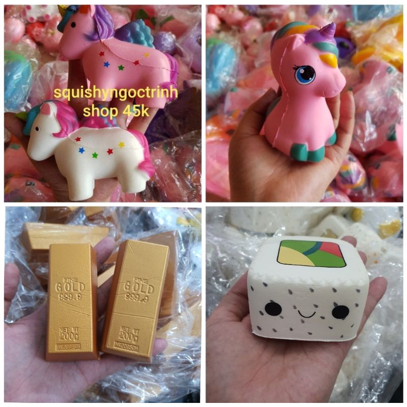 Squishy giá rẻ dễ thương ( đậu hũ kèm bb chính hãng)