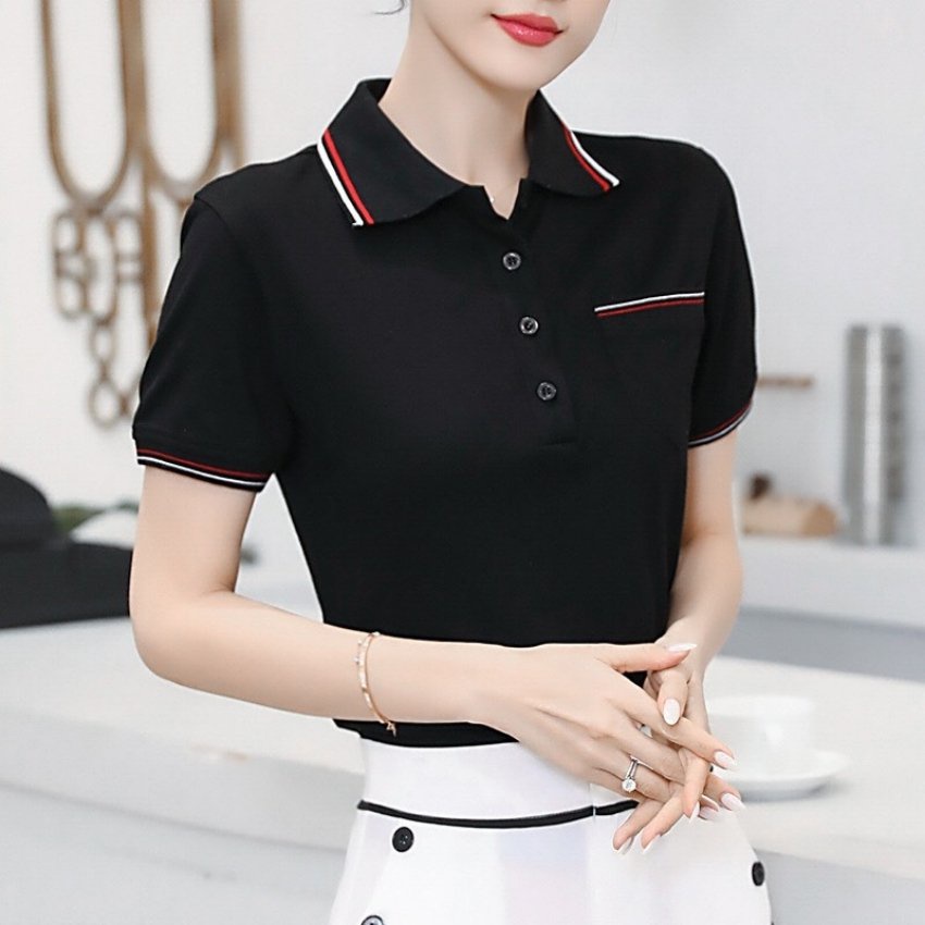 Áo thun nữ có cổ tay ngắn phối túi thời trang PONIVA cao cấp chất vải mềm mịn thấm hút tốt