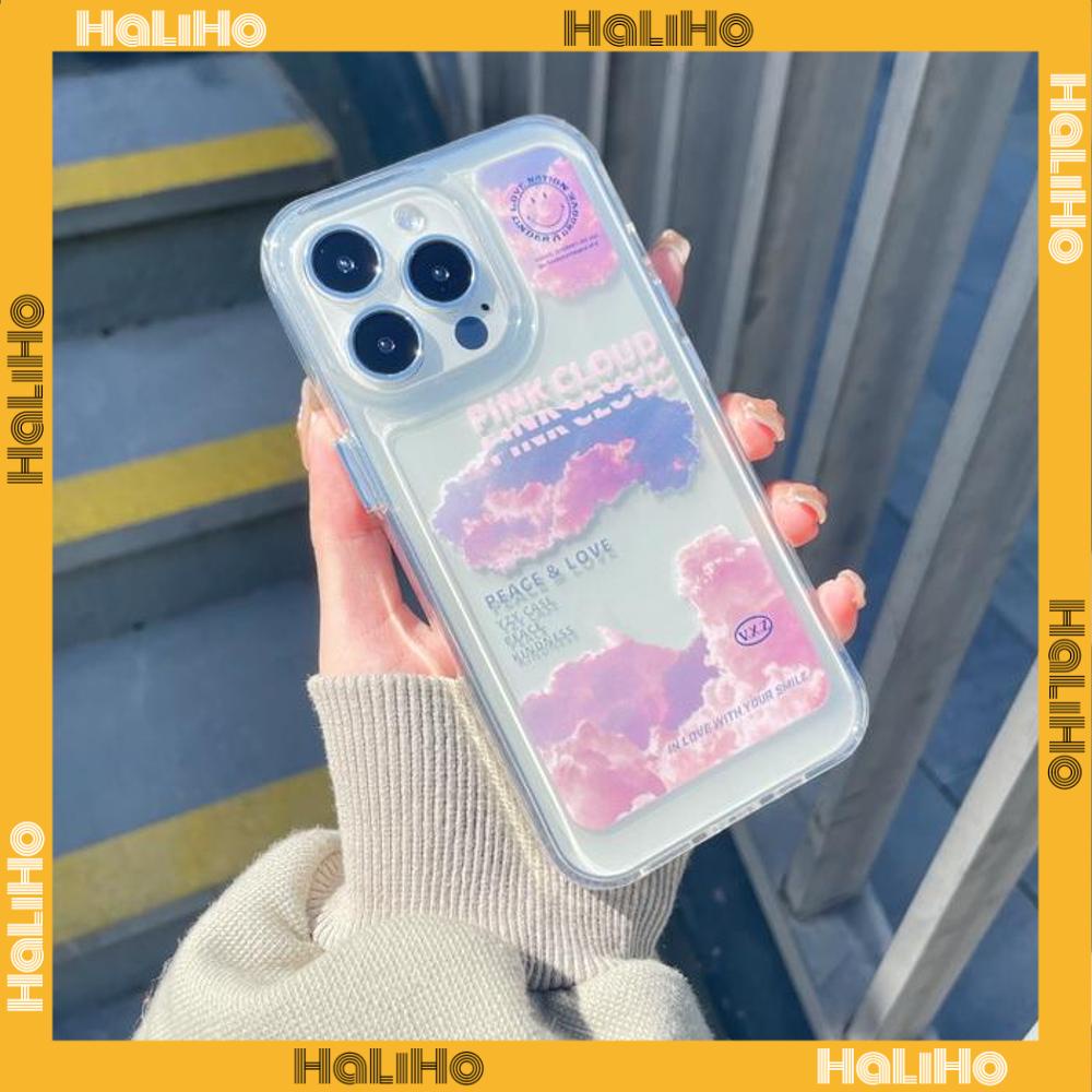 iPhone Case Clear Case Soft Thick TPU Shockproof HD Super Transparent Protection Camera Plating Button Smiley Cloud For iPhone 13 Pro Max iPhone 12 Pro Max iPhone 11 iPhone 7Plus