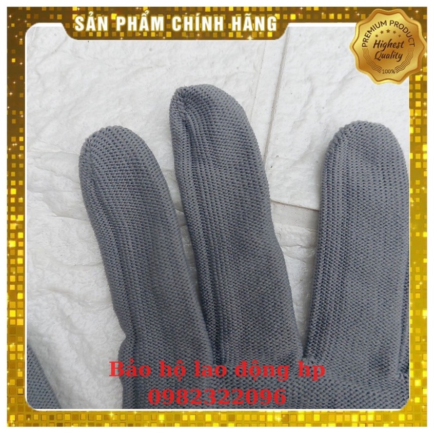 Găng Tay Bảo Hộ Lao Động Bao Tay Sợi Mút Xám Dai Dày Bền Đẹp Co Giãn Tốt
