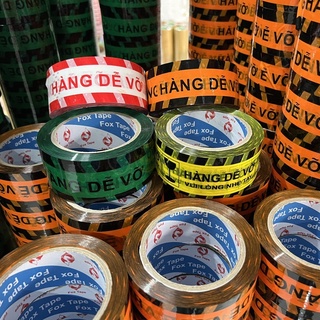 [1 CUỘN ] BĂNG KEO IN CHỮ HÀNG DỄ VỠ SONG NGỮ ANH - VIỆT  BẢN 4F8 x 100Y