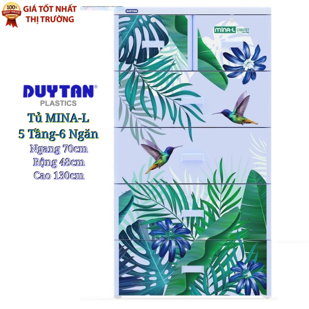 Tủ nhựa duy tân MINA-L   5 Tầng -6 Ngăn - Size Lớn Nhất- NHIỀU MẪU XINH