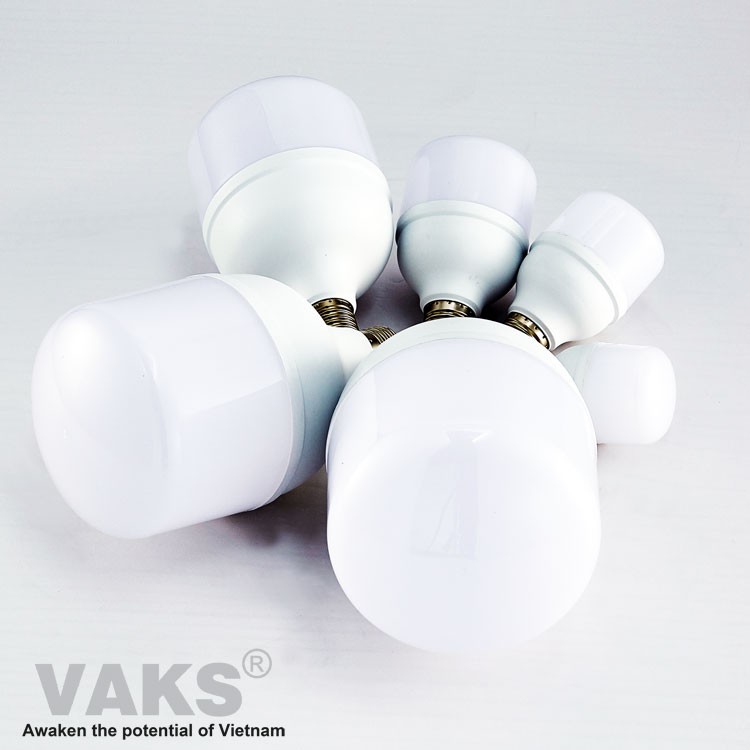 01 cái Bóng đèn Led VAKS búp trụ đuôi E27- công suất 5W, 10W, 15W, 20W, 30W, 40W - 220VAC - Kín nước - Ánh sáng trắng