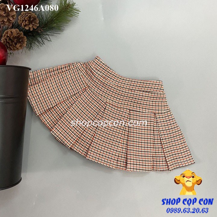 Chân váy xếp ly có quần bên trong cho bé gái từ 20kg đến 32kg