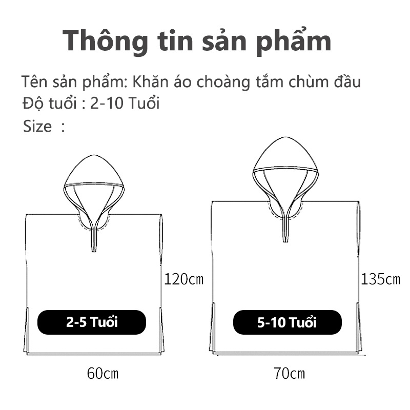 [Einmilk.ân ninh] Khăn tắm dạng áo choàng có nón 100% cotton đến từ Singapore siêu mềm thoáng khí, thấm hút nước cao