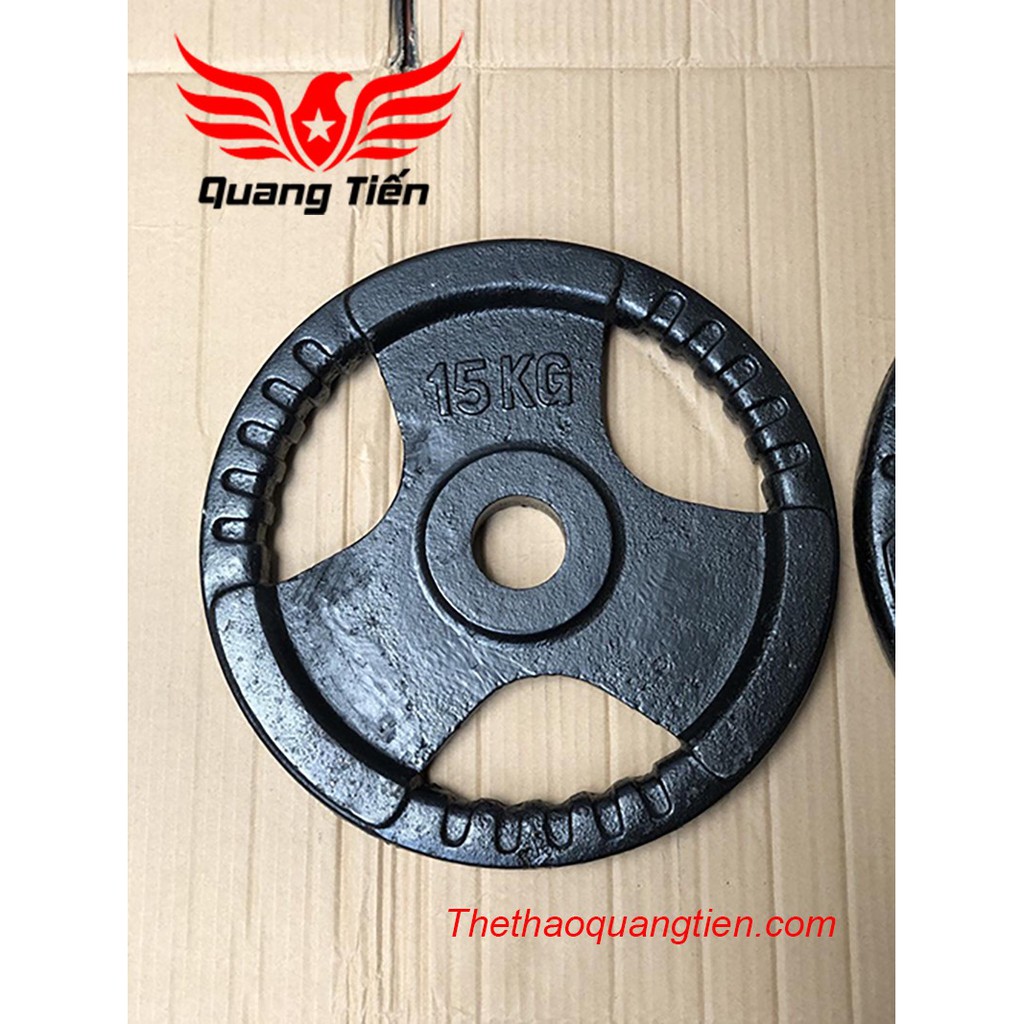 Tạ gang đĩa bánh tạ gang 20 kg sơn màu lỗ to phi 50