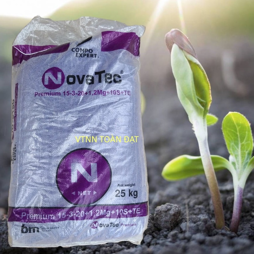 Phân Bón NPK NOVATEC Premium 15-3-20+TE 1kg), Nhập khẩu Đức, Phân tím Đức dùng kali trắng giúp dưỡng hoa nuôi trái