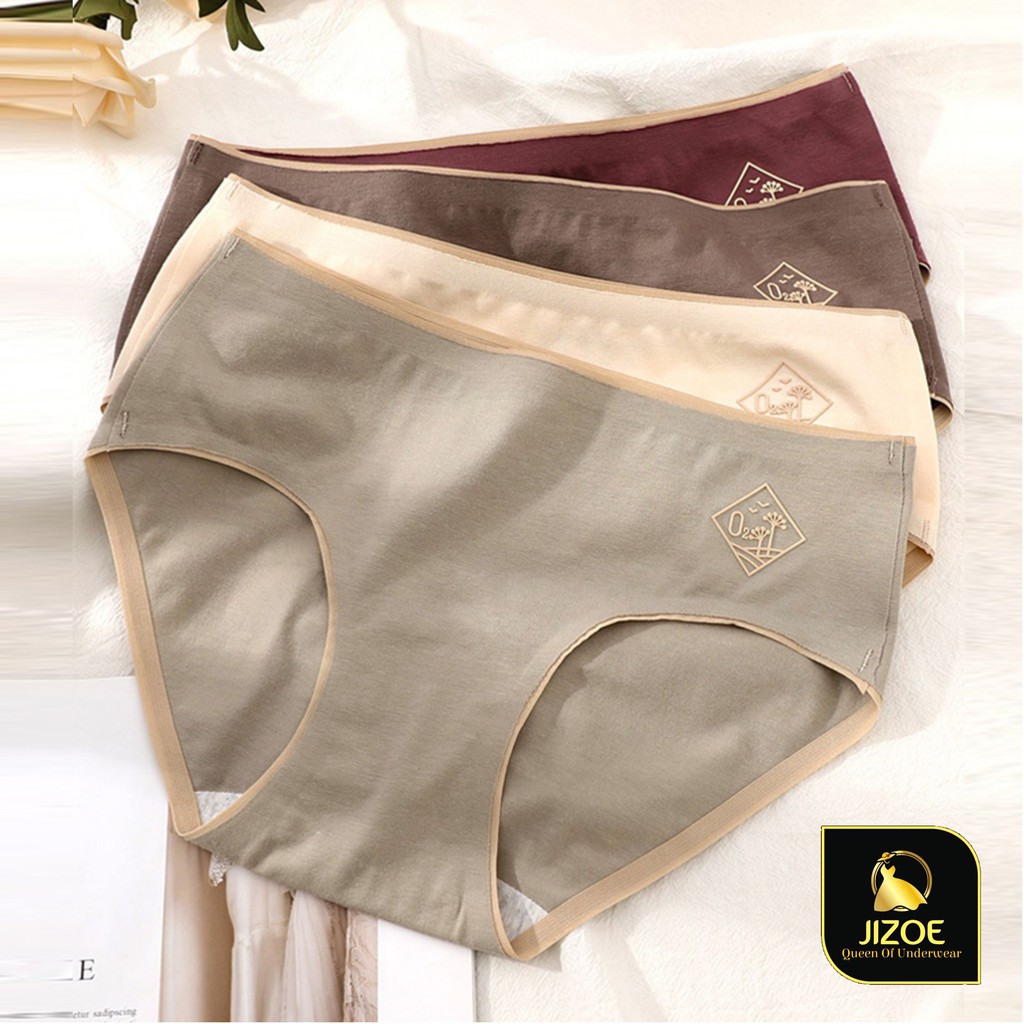 Quần lót nữ đẹp dễ thương Cotton kháng khuẩn thoáng khí co giãn bốn chiều không đường may Sexy JIZOE QLT28