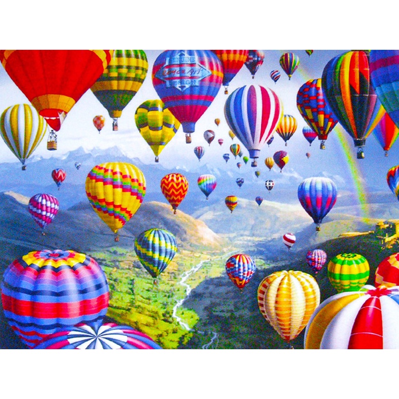 Bộ Tranh Đính Đá 5d DIY Hình Khinh Khí Cầu Trang Trí Nhà Cửa