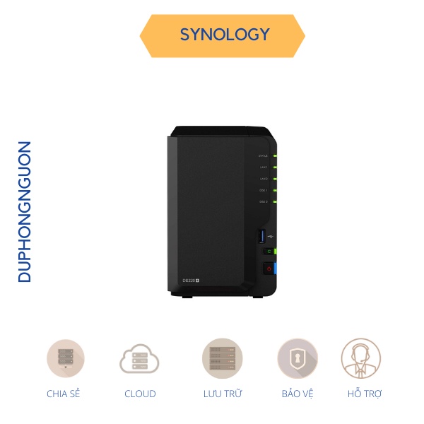 Ổ cứng mạng Nas Synology DS220+ - (Duphongnguon) - Hàng Chính Hãng