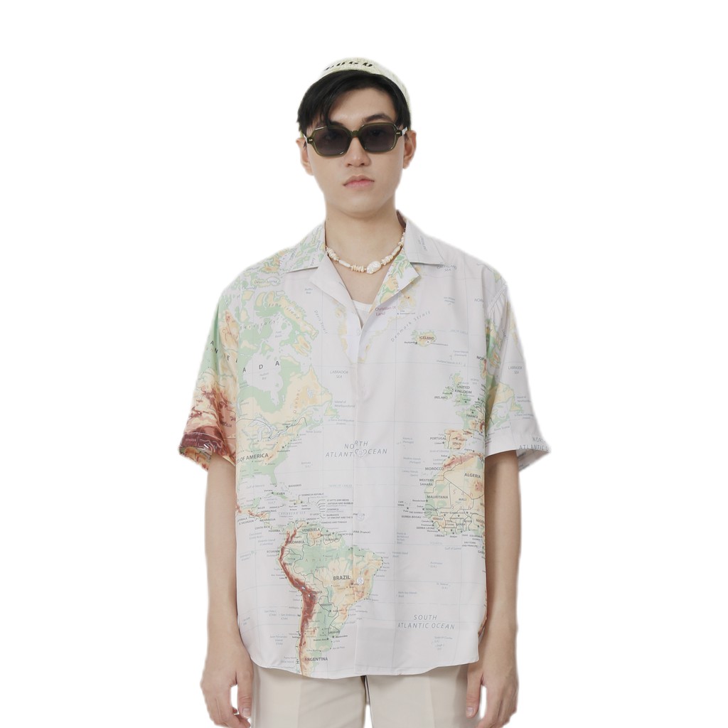 ÁO SƠ MI HỌA TIẾT WORLD MAP