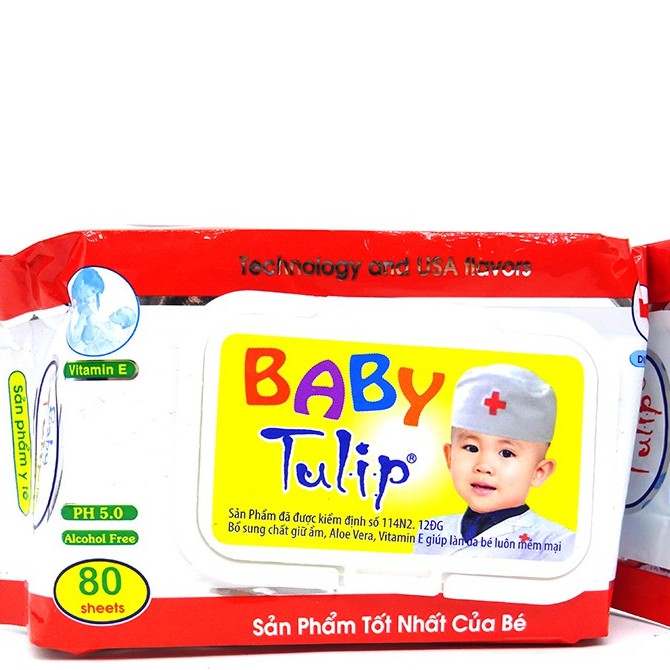 Khăn ướt Tulip Baby 80 tờ/gói