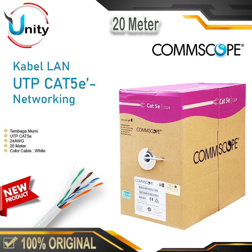 Dây Cáp Utp Cat5e 20m Rj45 Ftp Lan Utp Cat5e Amp Commscope Cat5 20m