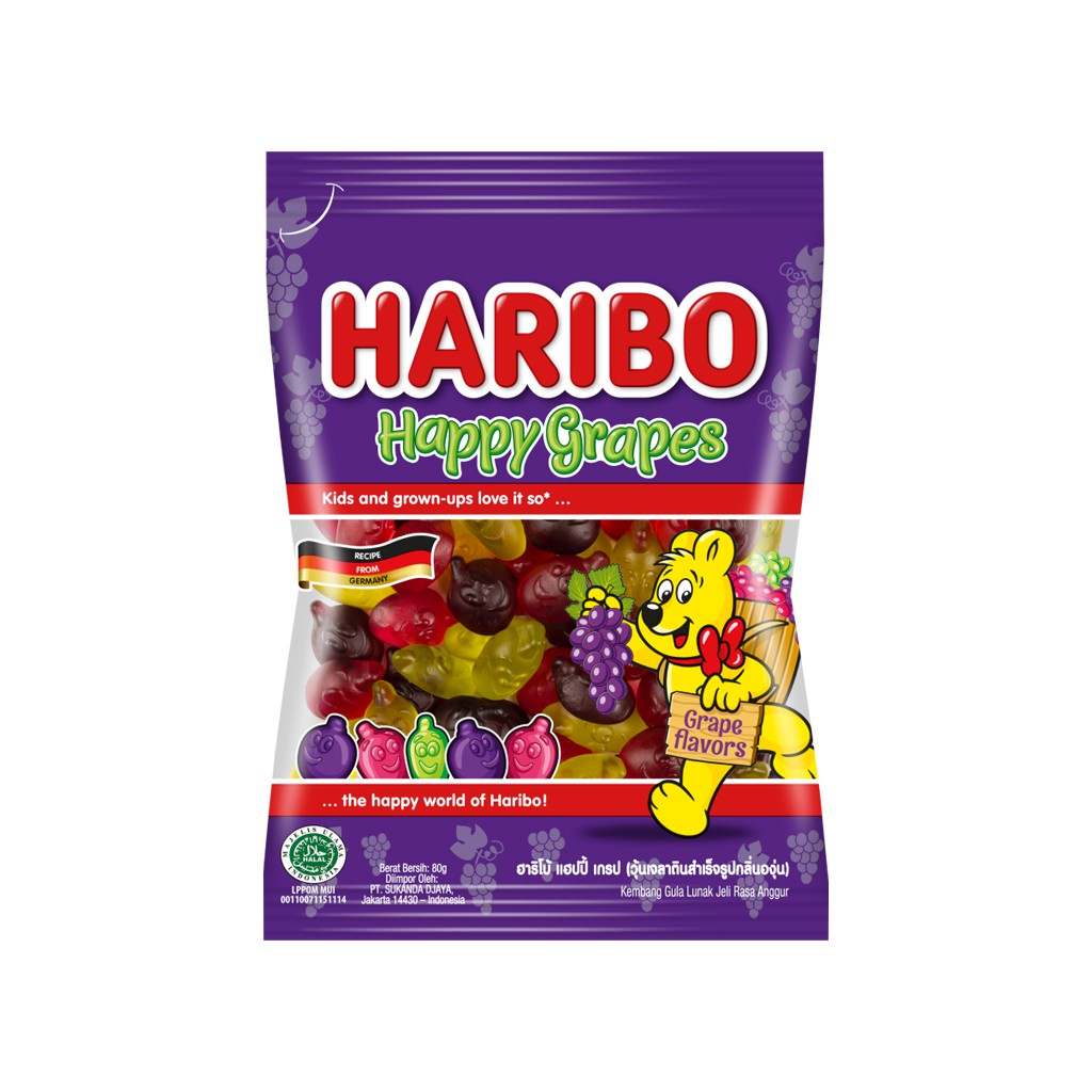 Kẹo dẻo Haribo Happy Grapes 80g