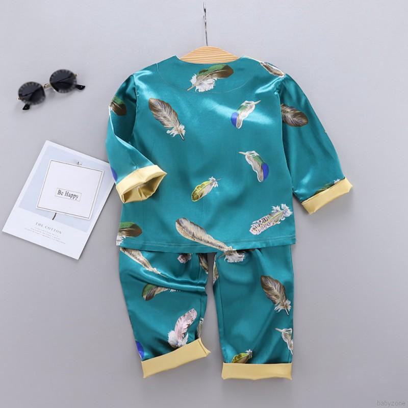Bộ Đồ Ngủ Dài Tay In Họa Tiết Hoạt Hình Xinh Xắn Dành Cho Bé